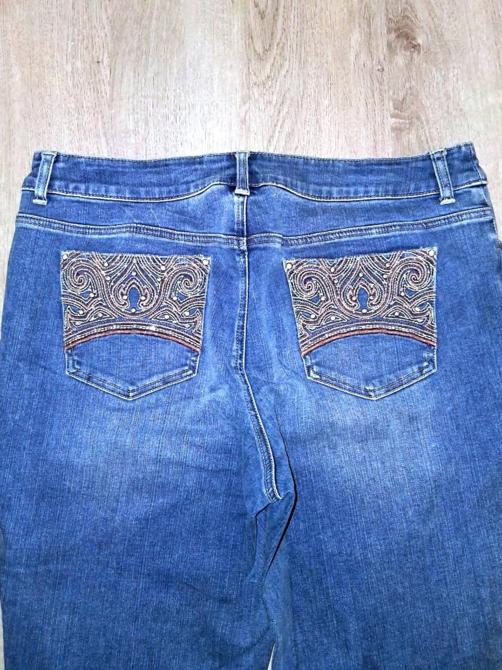 Chico's So Slimming Rhinestone Bling Skinny Jeans Size 2.5 Embroidered Denim - Picture 2 of 9
